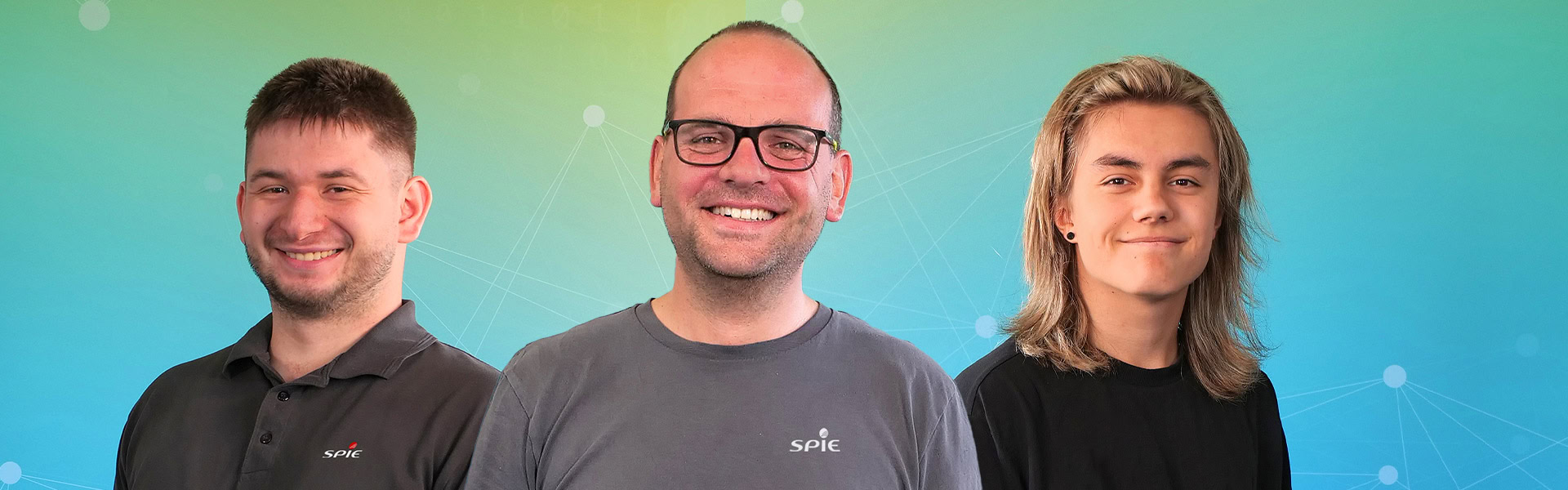 Team Ausbildung: Yunus, Ausbilder Manuel und Liam